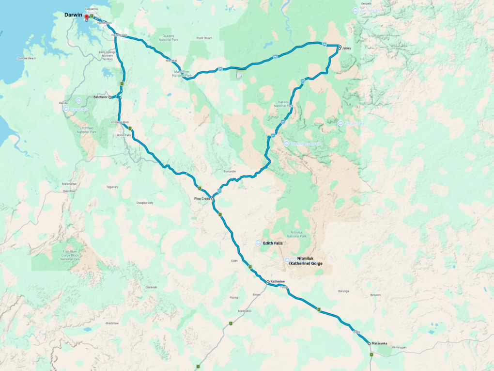 Route rondreis Darwin