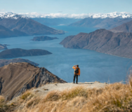 Man kijkt uit over Roys Peak bij Wanaka