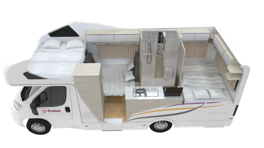 Cutaway s'nachts van de Cruisin' 6 Berth Deluxe
