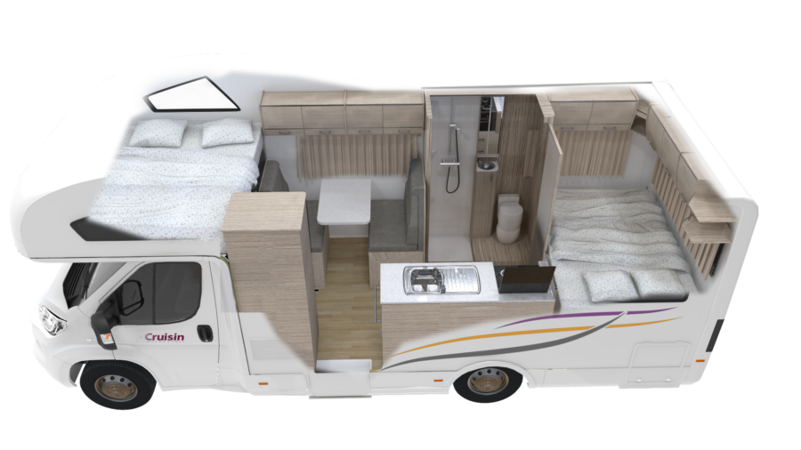 Cutaway s'nachts van de Cruisin' Adventurer