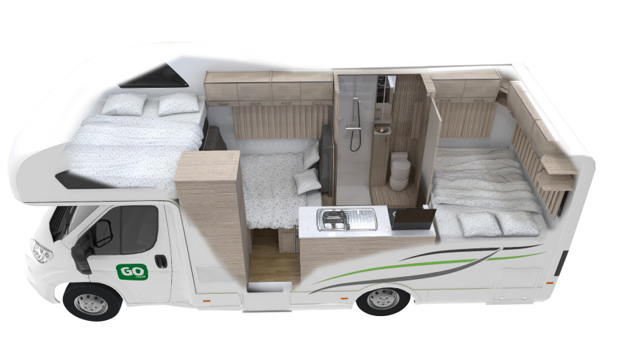 Cutaway s'nachts van de Go Cheap Derwent