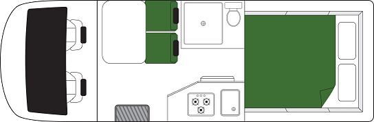 Floorplan nacht van de Britz Venturer in Nieuw-Zeeland in het jaar 2026/2027