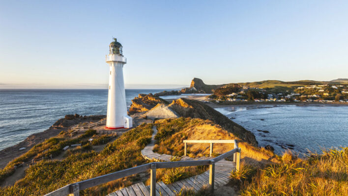 Wandelpad naar de Castlepoint Lighthouse