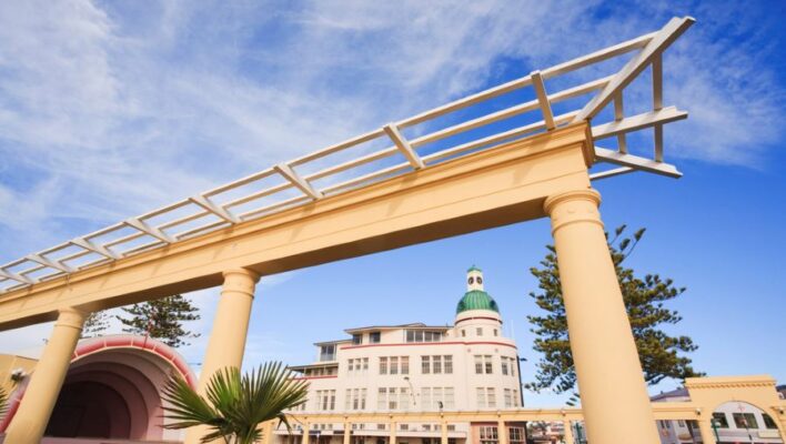 Art deco architectuur in de stad Napier op het Noordereiland