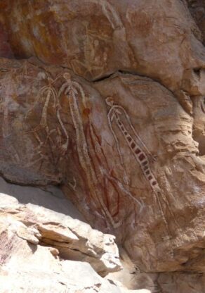 Aboriginal rock art op een rots in Kakadu